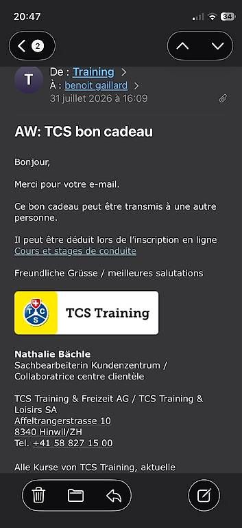 TCS Buoni: Bon TCS trainings – Nuovo (secondo la descrizione) da Blonay venduto da ben_wyx8 1