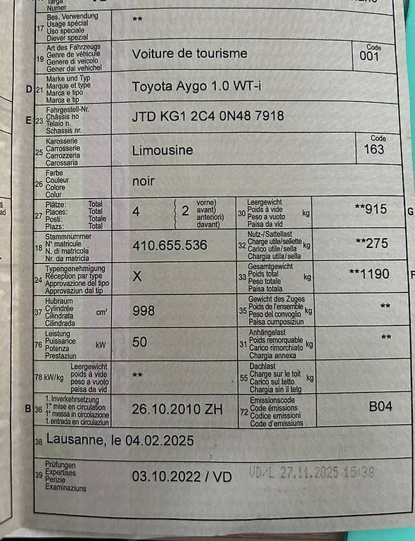 Automobili: Toyota Aygo 1.0 – Usato da Renens VD venduto da zik_gg8j 4