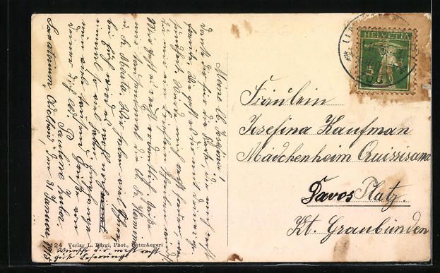 Cartoline postali: AK Unter-Aegeri, Sanatorium Adelheid – Usato da Berlin venduto da bartko-reher 1