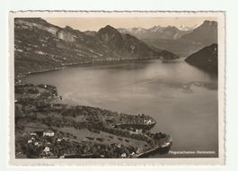 AK Hertenstein Vierwaldstättersee, Fliegeraufnahme Gelaufen