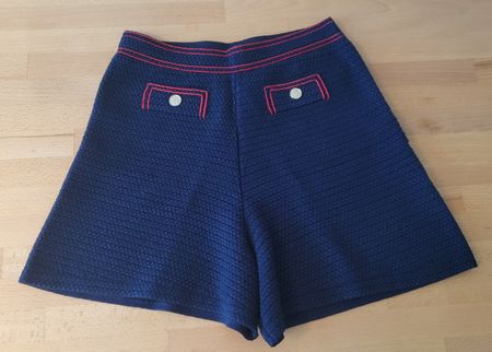 Sandro Paris Strickshorts Dunkelblau/Rot – Gr. 36