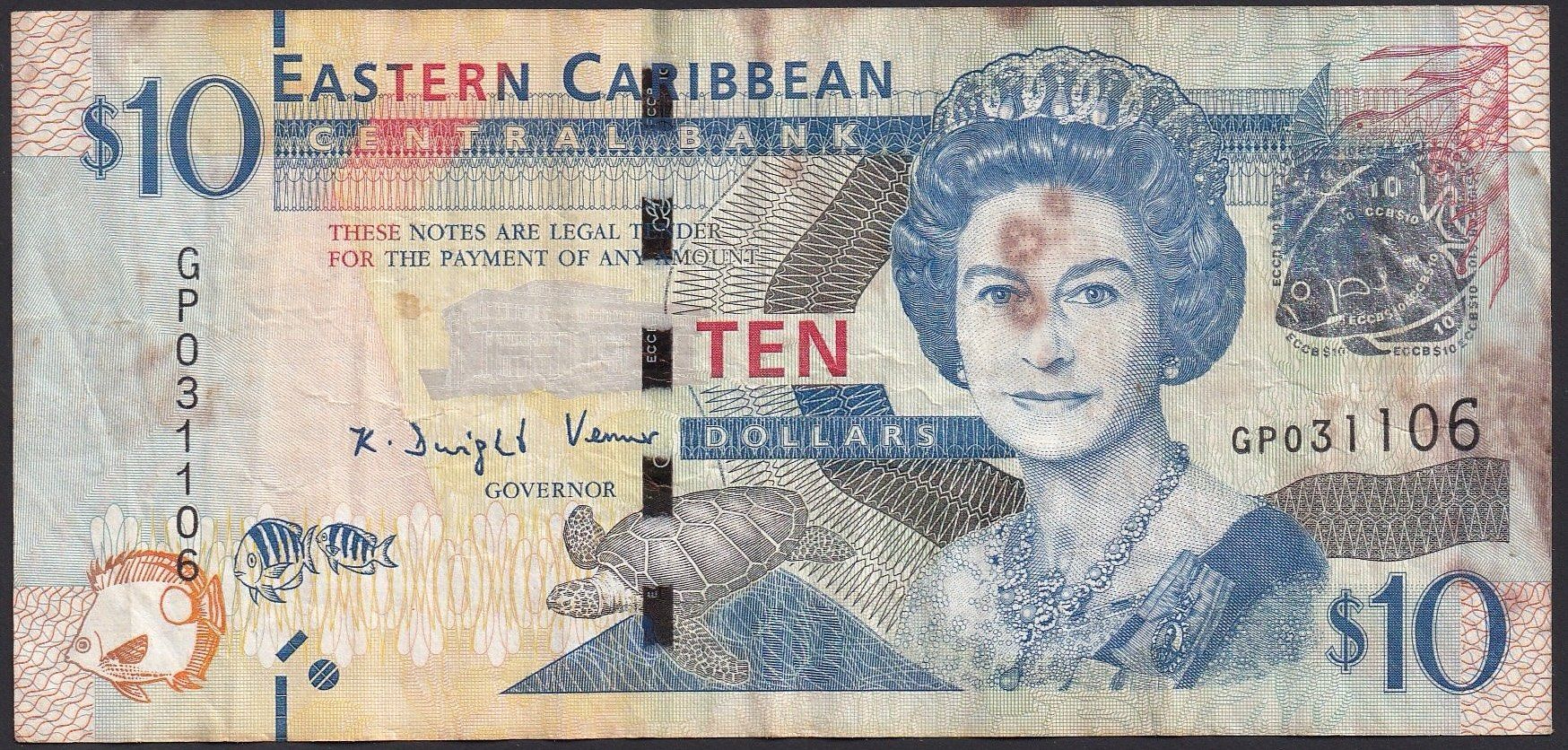 Banknoten: Eastern Caribbean Staates 10 Dollars 2015 – Gebraucht aus Brugg AG von banknoten_muesli