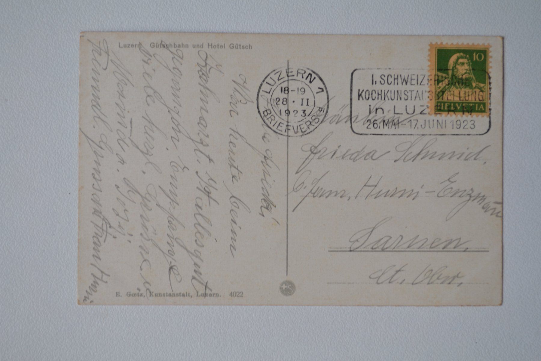 Cartoline postali: AK Luzern Gütschbahn mit Hotel Gütsch LU – Usato da Beinwil am See venduto da kajak55 1