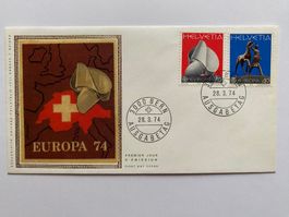 FDC EUROPA 74 1975 ET (Seidenbild?)