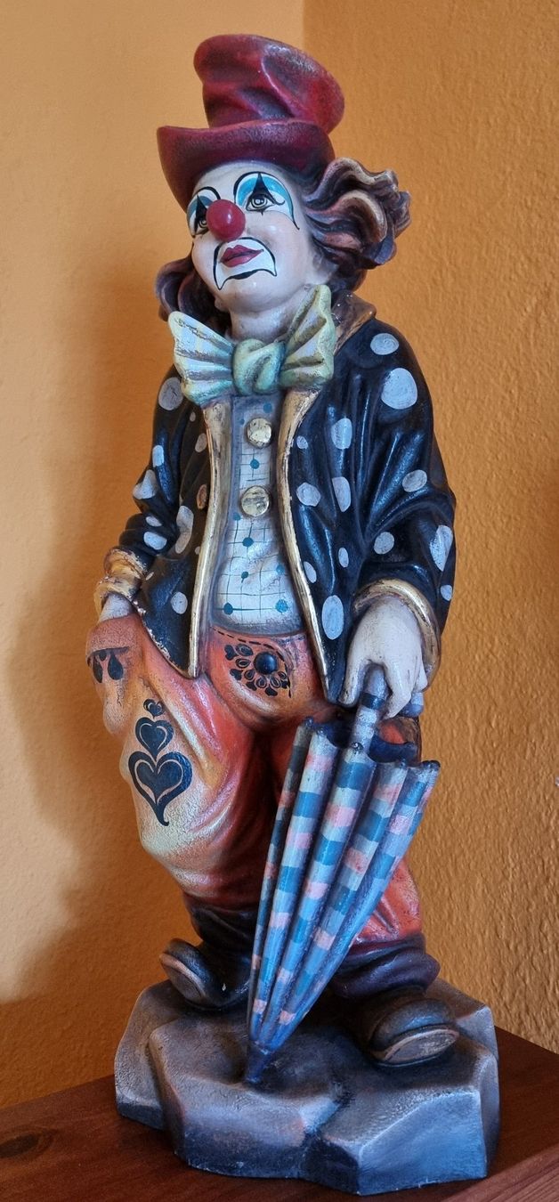 Figuren: Clown mit Schirm  -  Groedner Schnitzerei  -  60 cm – Gebraucht aus Luzern von Frizzz 1
