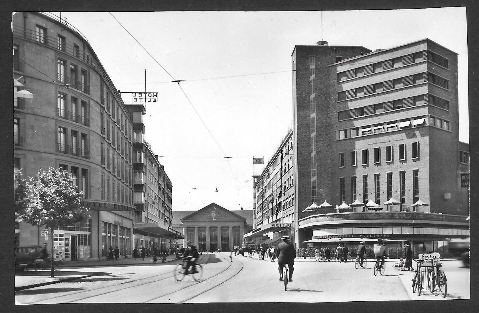 Cartoline postali: Biel - Bienne Teilpartie mit Bahnhof – Usato da Olten venduto da clotaldi