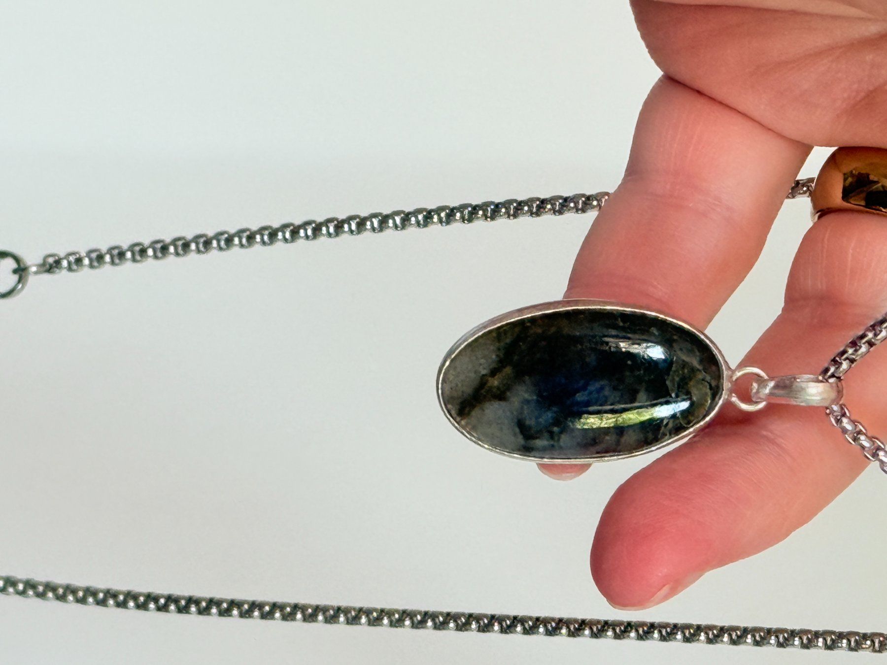 Catenine: Pendentif avec pierre naturelle Labradorit – Nuovo e nell'imballaggio originale da Genève venduto da AWWA 5