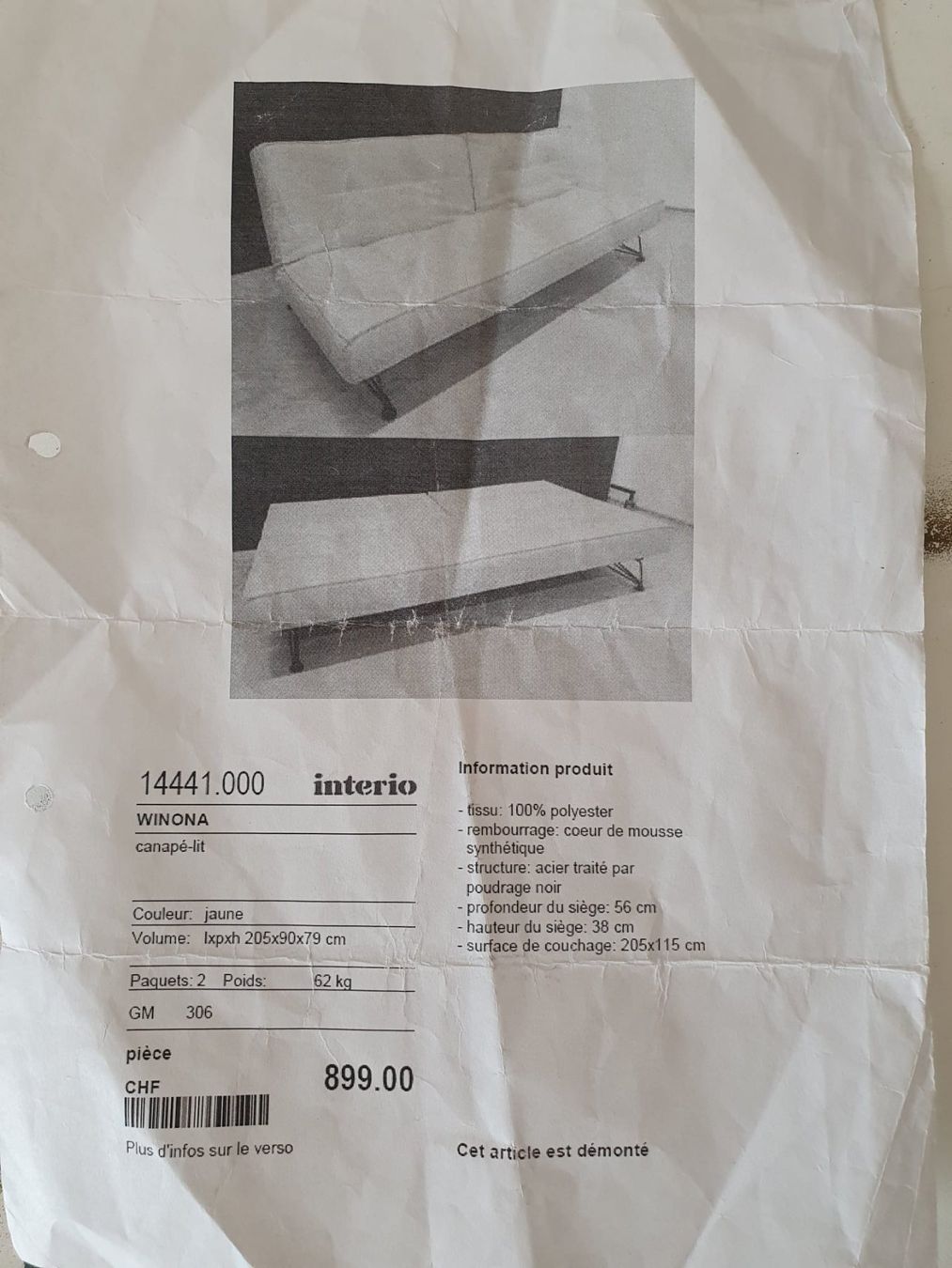 Interio Sofas: canapé-lit occasion interio – Gebraucht aus Genève von san_yv5d 4
