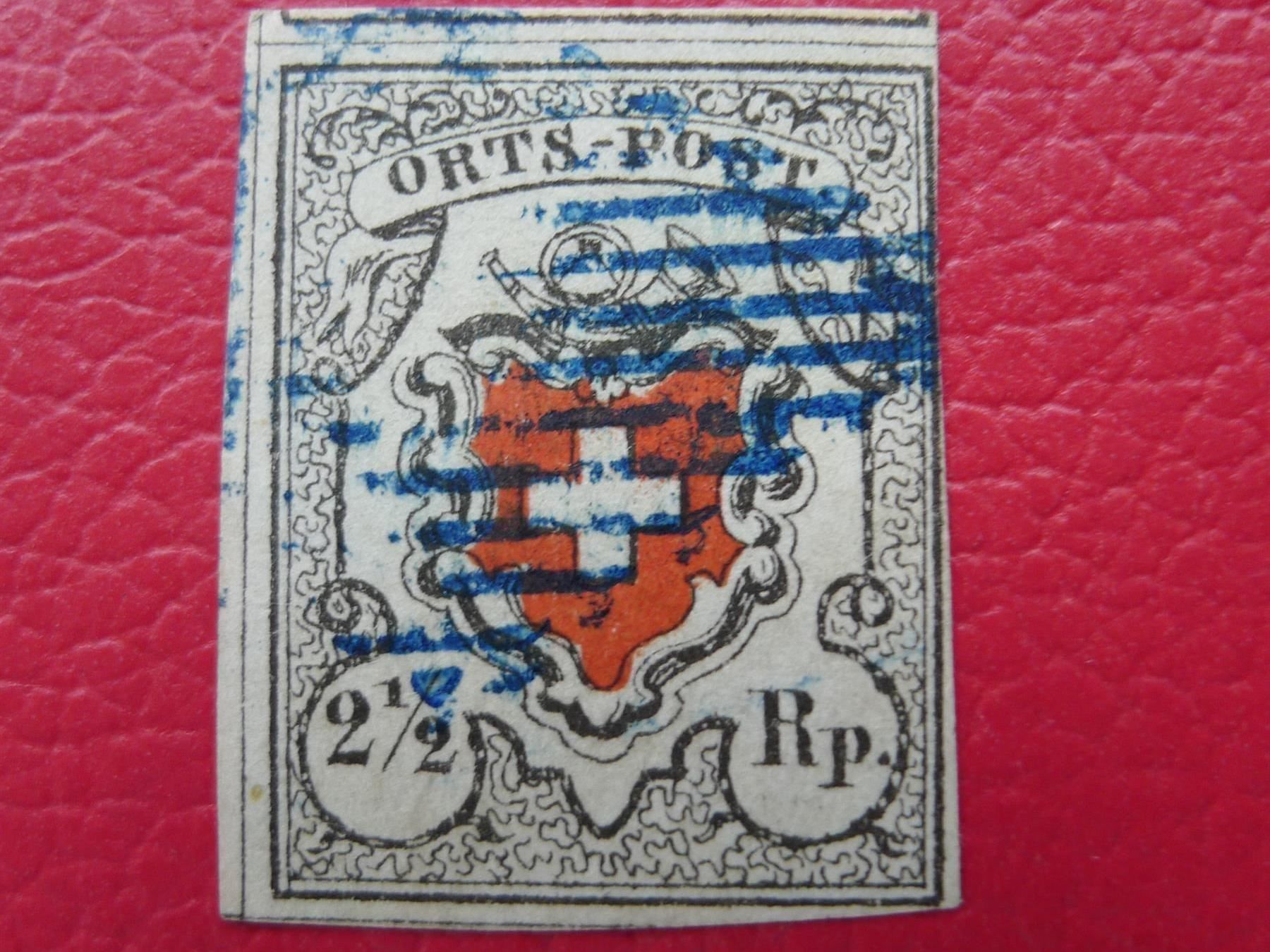Alle Briefmarken: ORTS-POST: 13I, Type 30 mit blauer Raute, Kat: 2'300.-+ – Gebraucht aus Sursee von Luzernerraute