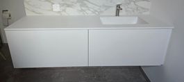 Schwebender Badezimmerunterschrank braun (neu) Modern