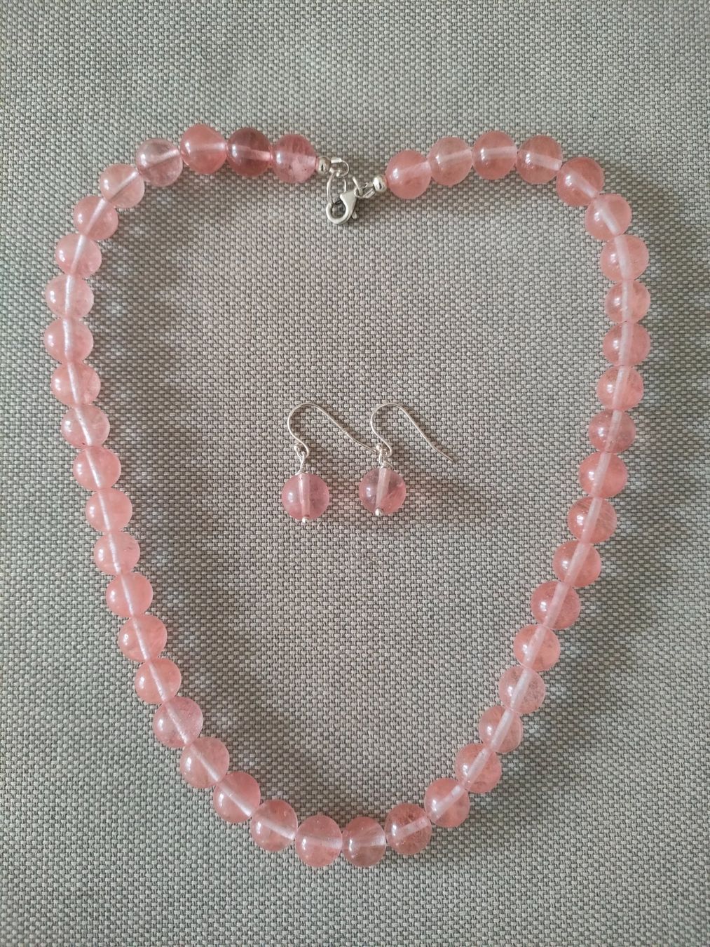 Catenine: Erdbeerquarz Kette mit Ohrhänger – Nuovo e nell'imballaggio originale da Bern venduto da Lidia.5