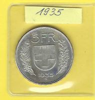Fr.5.-1935 u.Erachtens fast vz/Ag 0.835/15=12,525g/mitPatina