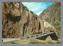 1962, PASSO DEL SAN GOTTARDO IL NUOVO PONTE DEL DIAVOLO AUTO