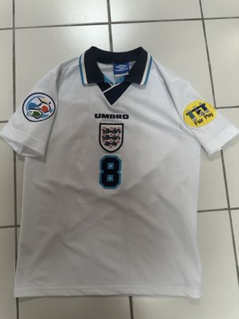 Umbro England Football Shirt Gascoigne Euro 96 Medium/ Small