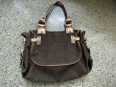 Dunkelbraune Esprit Handtasche aus Wildleder, neuwertig!
