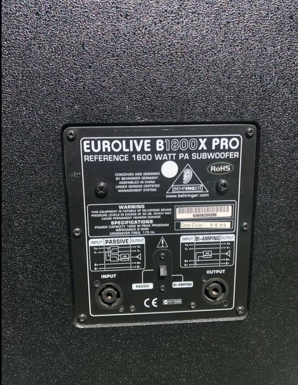 Behringer EUROLIVE B1800X Pro Subwoofer Kaufen auf Ricardo