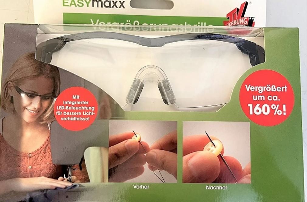 Brillen & Gläser: EASYmaxx Vergrösserungsbrille LED - schwarz – Neu und originalverpackt aus Koppigen von Bracher_Mail-House 1