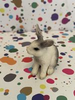 Spielfigur Schleich Hase grau weiss guter Zustand