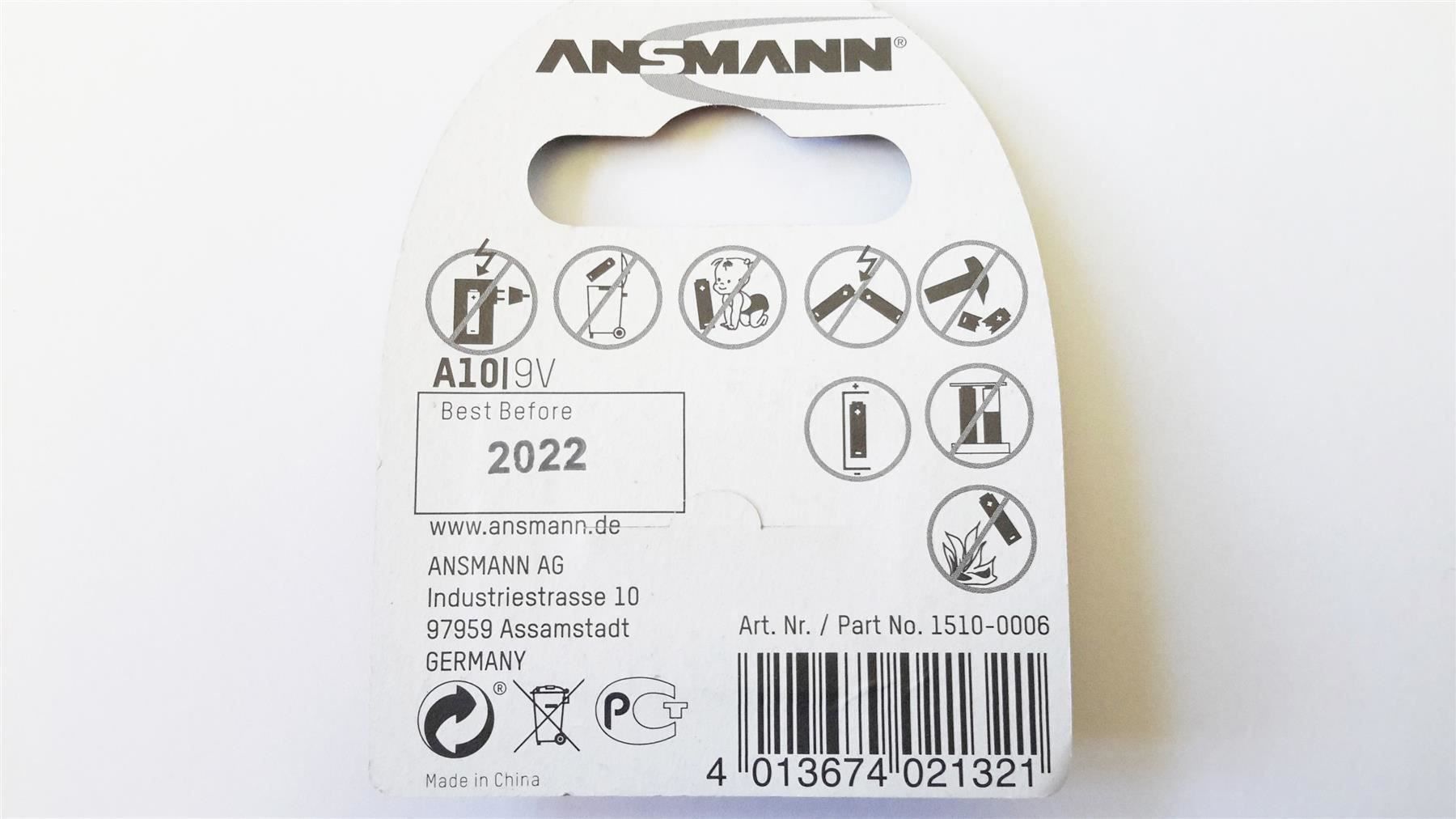Akkus & Batterien: Batterie Alkaline A10/LR10, 9V, ANSMANN – Neu und originalverpackt aus St. Gallen von cointec 3