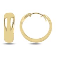 Ohrringe Creole breit 925 Silber gold Klassiker 20x5mm