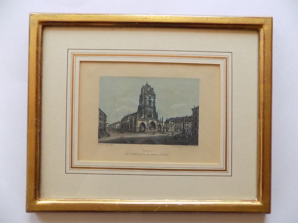 Incisioni: Bern Münster Erlach Statue Goldrahmen – Usato da Risch venduto da Rischli15