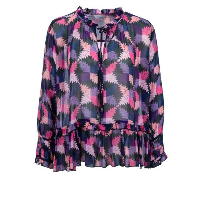 Princess goes hollywood Camicette: FROGBOX - neue Bluse statt 169.00 Purple zig zag – Nuovo e nell'imballaggio originale da Füllinsdorf venduto da Sunnebliemli7