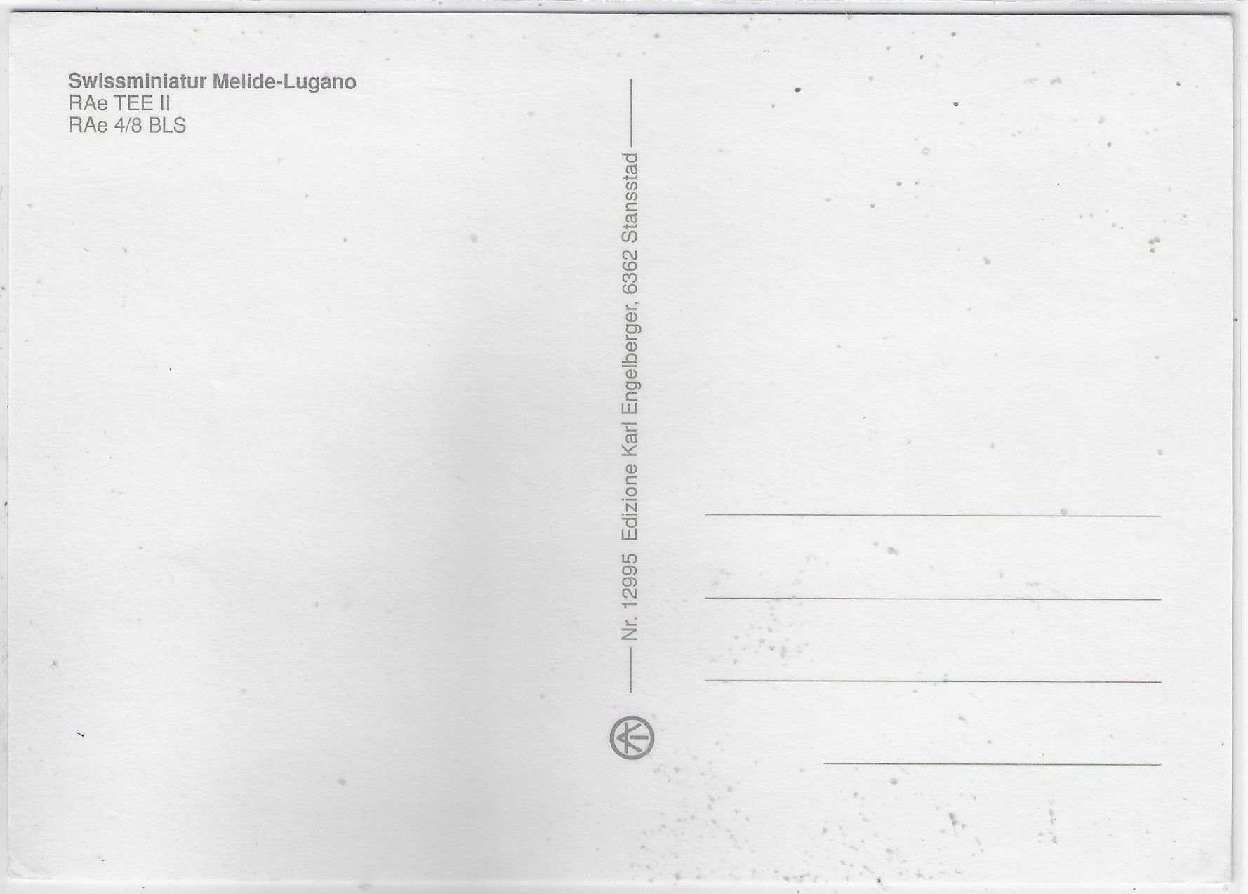 Cartoline postali: Swiss Miniatur - RAe TEE II RAe 4/8 BLS – Usato da Ettingen venduto da Kartenplanet 1