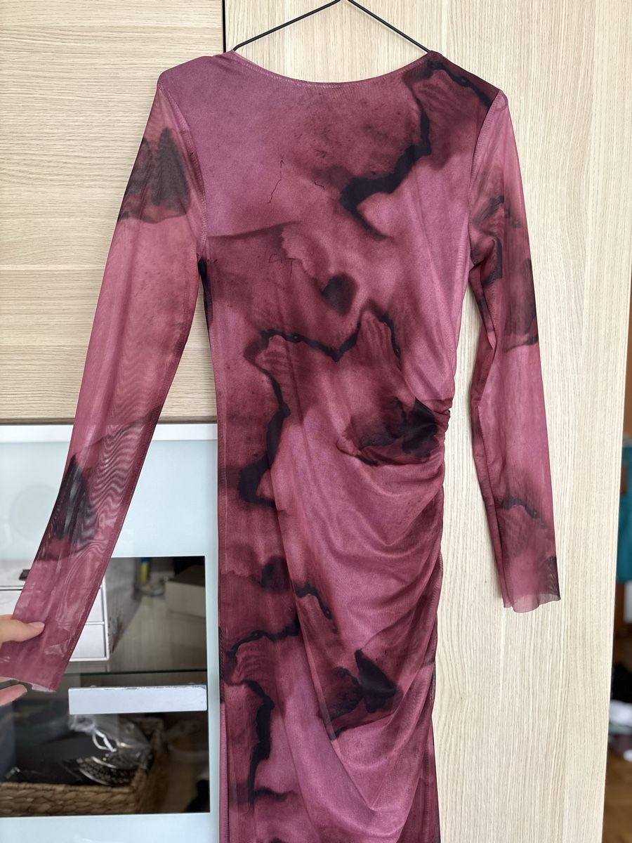 Shein Vestiti: Kleid langarm gemustert rot Gr. S Shein – Usato da Basel venduto da DressDrop 4