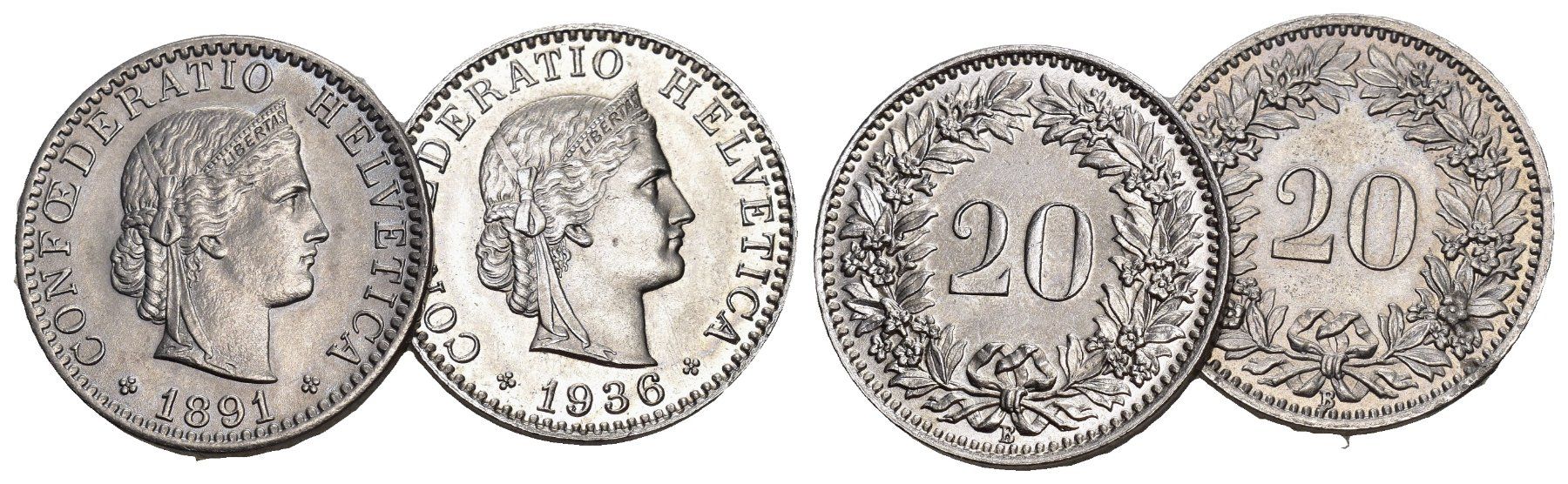 Toutes les monnaies: Schweiz 1891+1936 – D'occasion à Bern par numismatictops
