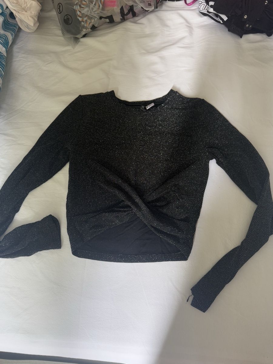 Tops: Top donna nero glitterato taglia S  – Gebraucht aus Lugano von ari_2v6v