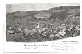 Ganterschwil (SG) Toggenburg - Dorfpartie mit Kirche - 1900