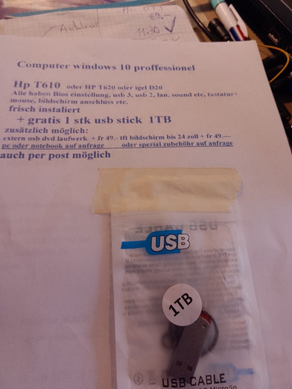 Hewlett Packard PCs: PC Windowsv10+gratis 1TB USB stick – Neu und originalverpackt aus Wila von delphi48 5