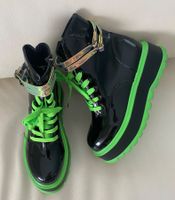 EYECATCHER - edle must have Stiefeletten, schwarz/grün, 40