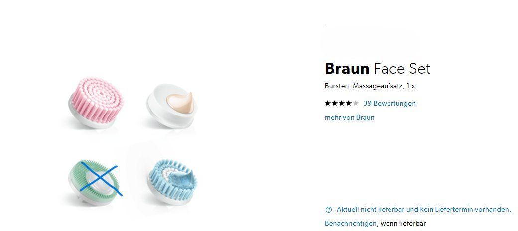 Cura del viso: Braun Face 3er Set Bürsten Neu – Nuovo (secondo la descrizione) da Benken SG venduto da olga81 6