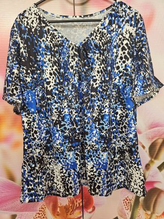 Damenshirt Schwarz Blau Design Grösse: 2XL