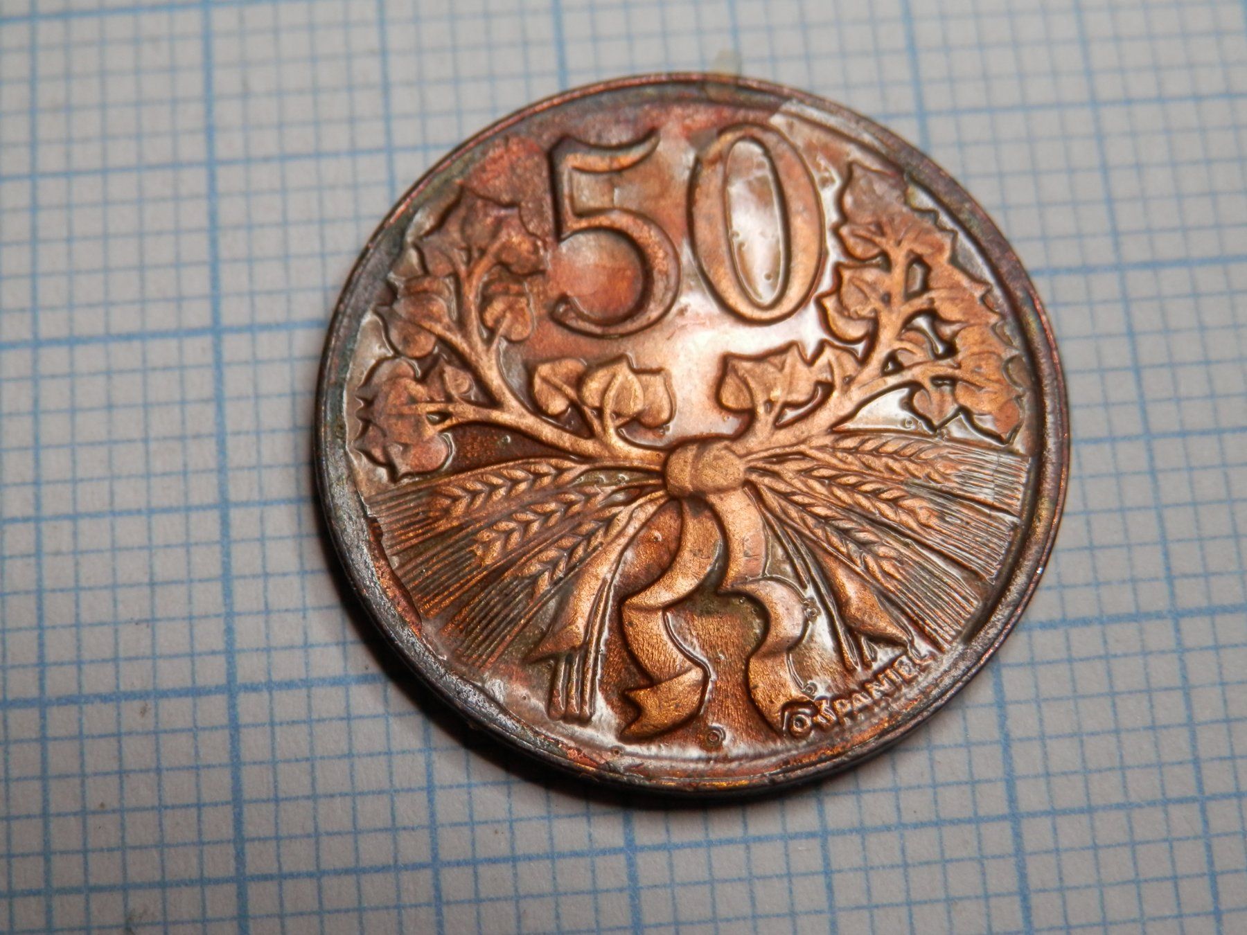 Tutti le monete: Tschechoslowakei 50 Heller, 1947 – Usato da Weiach venduto da weiach81 1