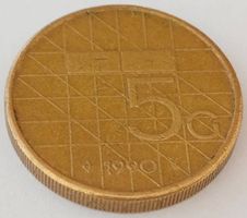5 Gulden Münze - Königin Beatrix - Niederlande 1990