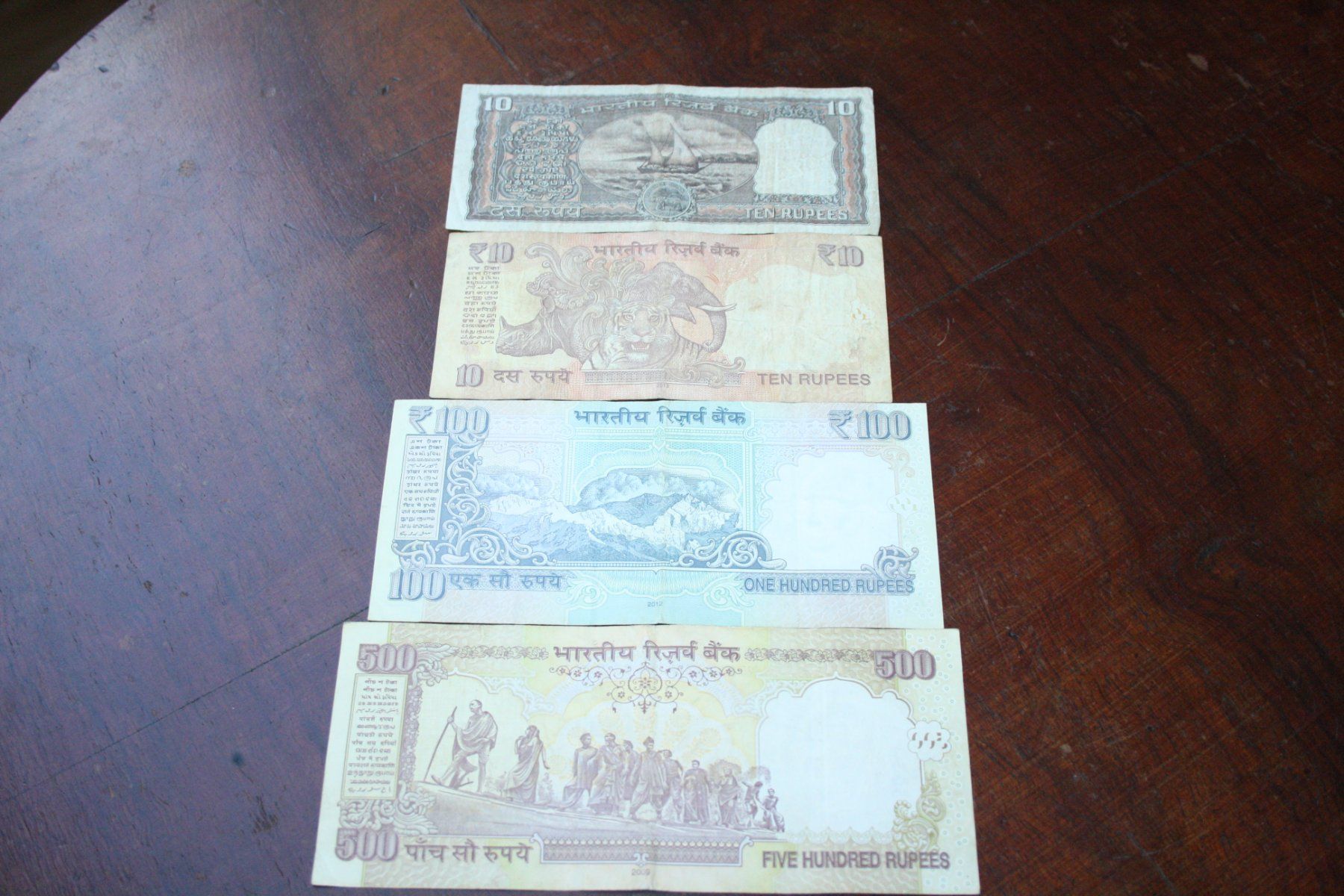 Banknoten: Inde 4 billets – Gebraucht aus Cormondrèche von Hermes.monnaies 1