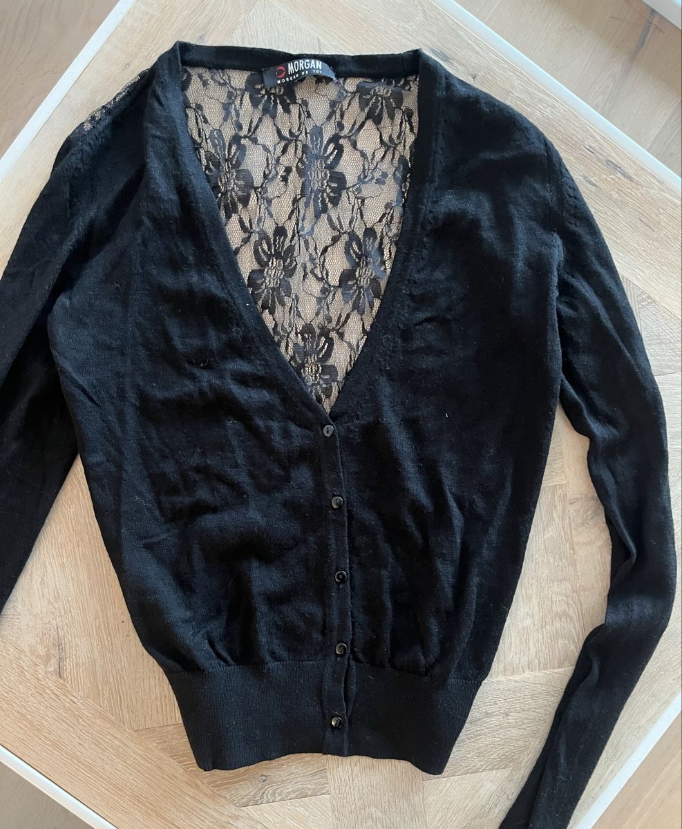 Morgan Maglioni & Felpe: Morgan de Toi Strickjacke, Schwarz, Spitze✨ – Usato da Pfäffikon SZ venduto da humming-bird 3