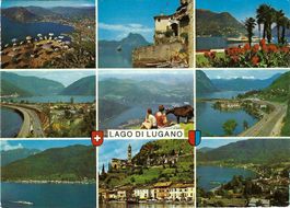 AK vom Lago di Lugano, verschiedene Ansichten