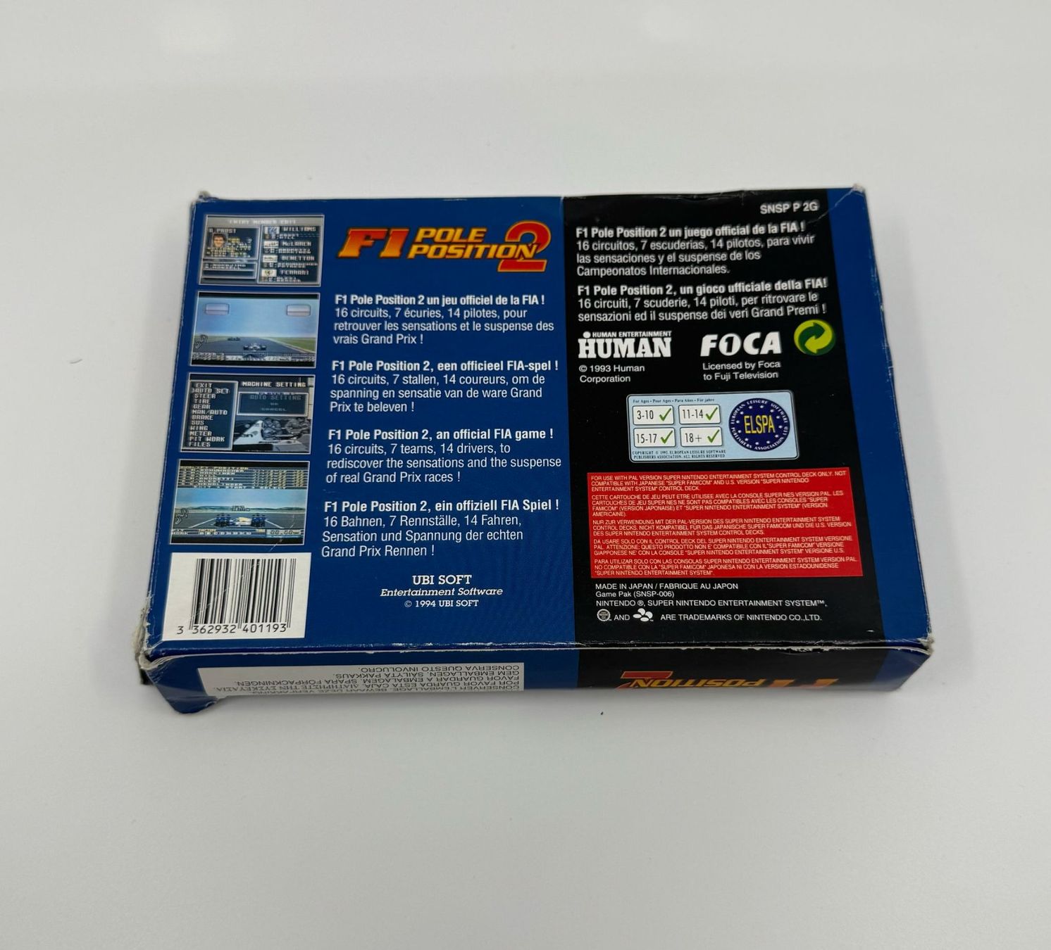 Giochi: F1 Pole Position 2 (Super Nintendo Snes) – Usato da Herisau venduto da Seyashop1 3