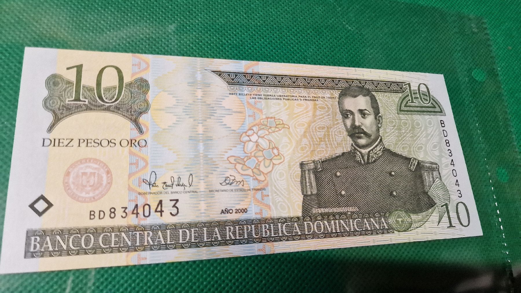 Banconote: Banknote República Dominicana 2000 NEU – Nuovo e nell'imballaggio originale da Herisau venduto da Antiques.AR