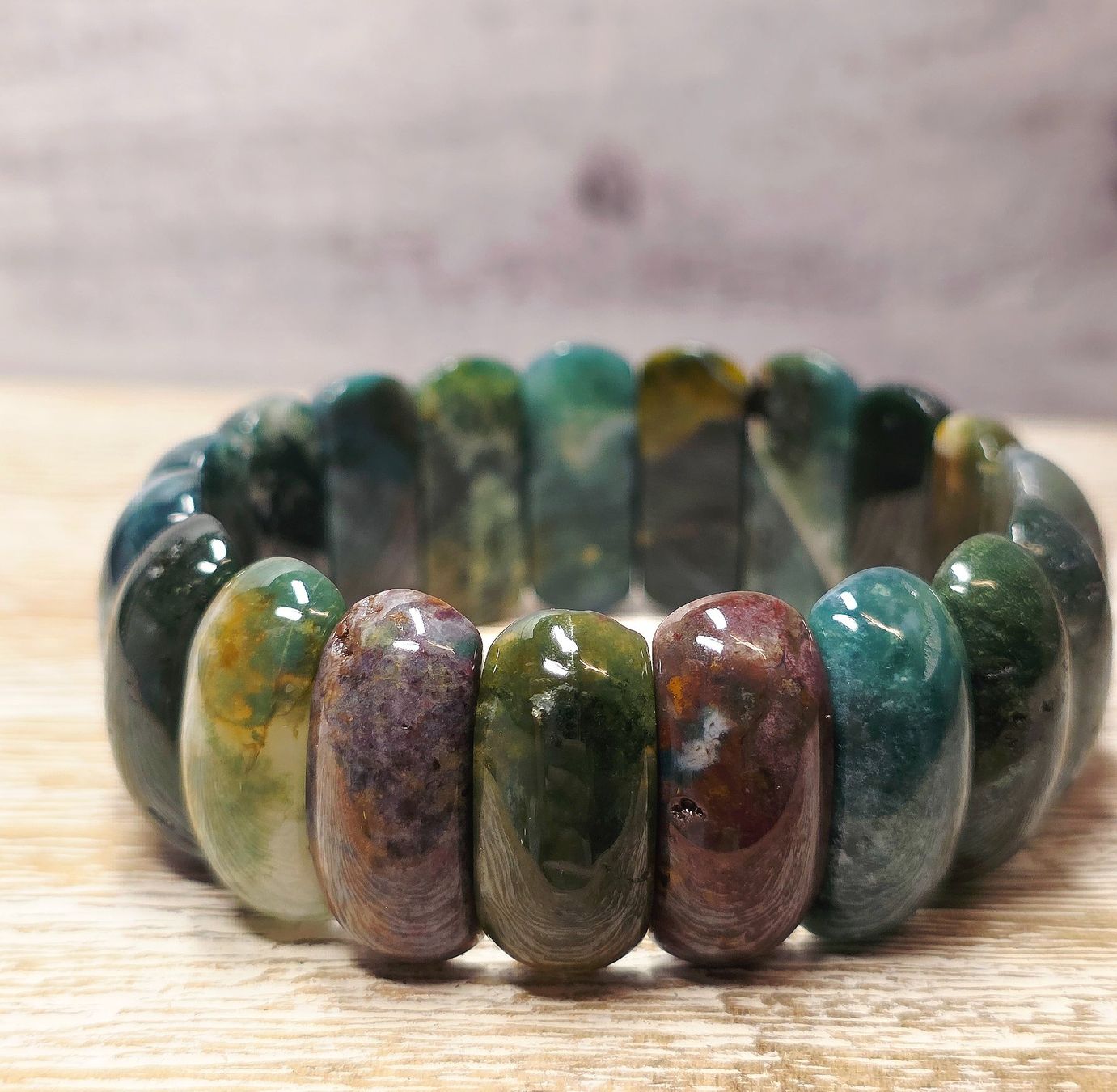Minerali & Pietre curative: Edles Moosachat Bangle Armband F – Nuovo e nell'imballaggio originale da Matzingen venduto da Shay_Crystalz 2