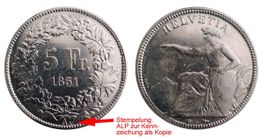 5 Franken 1851 Replica