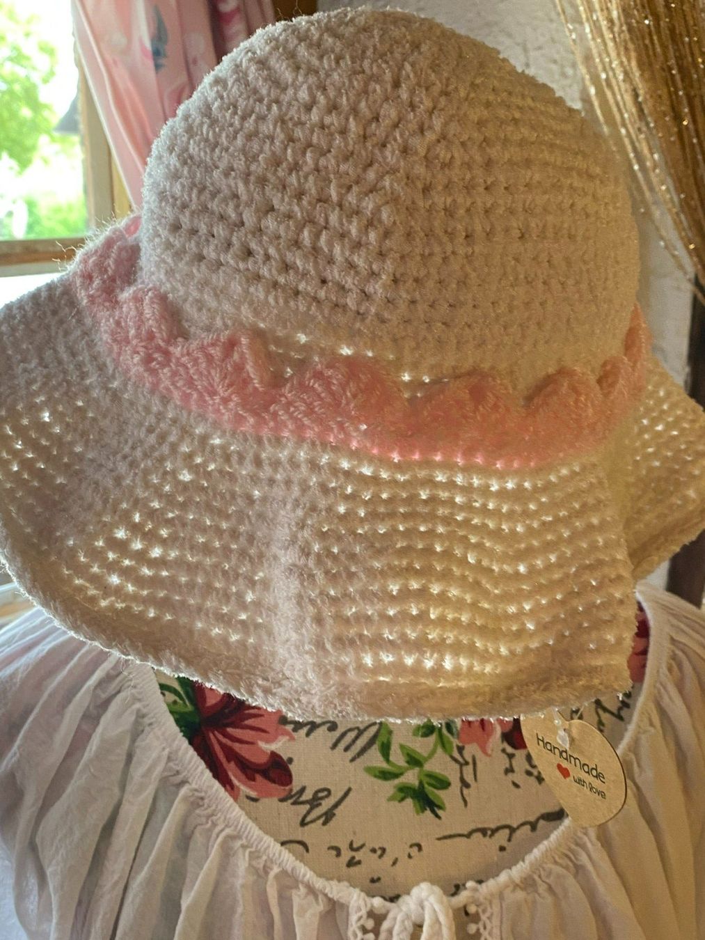 Copricapi, berretti & cappellini: DAMEN SOMMER HUT WEISS-ROSA – Nuovo e nell'imballaggio originale da Meienried venduto da ManuelaBoutique 2