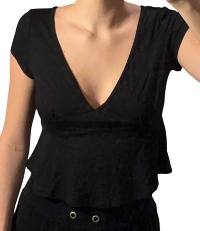 Schickes schwarzes Top, Grösse S, ideal für Herbst!