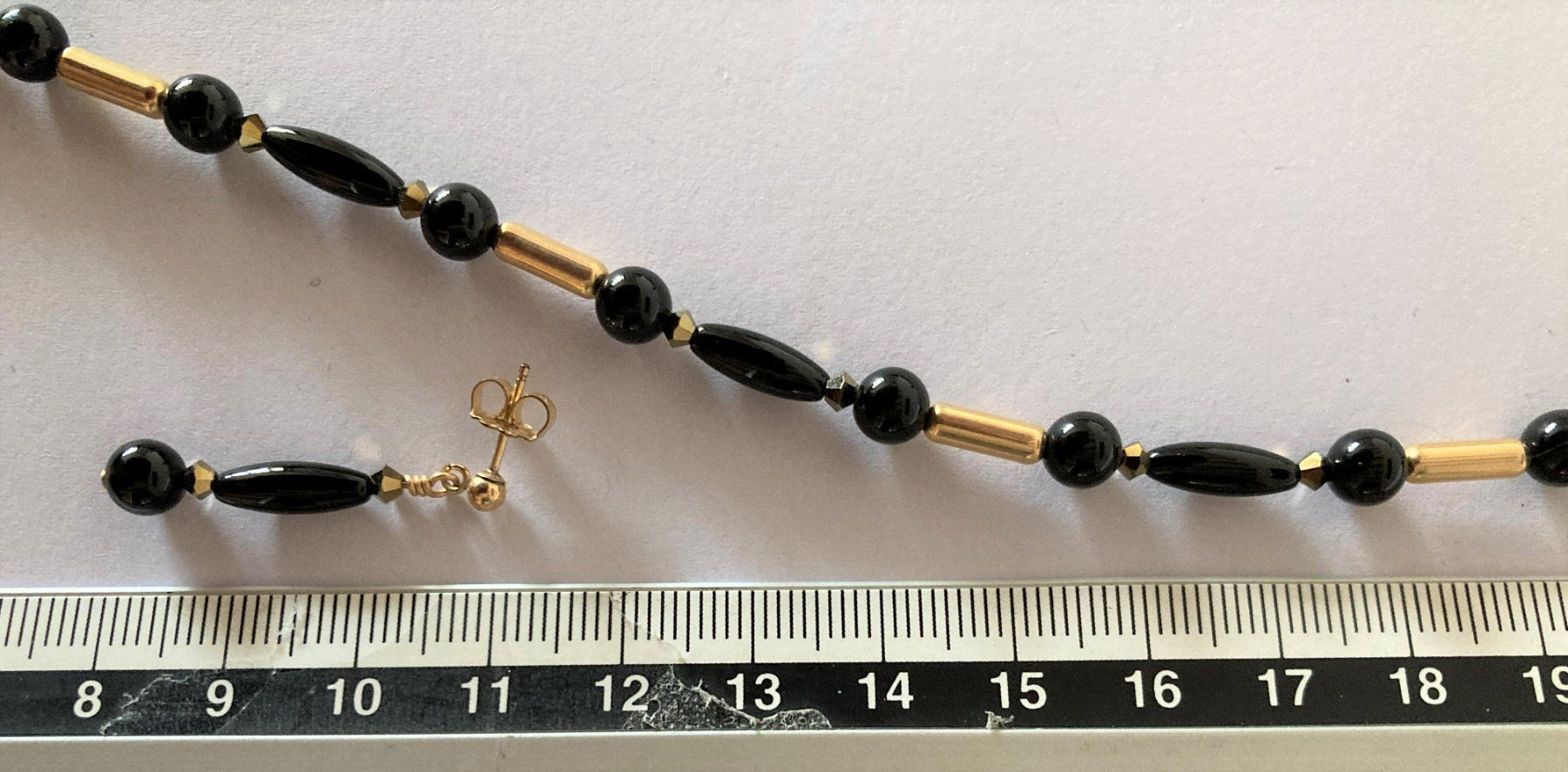 Altri gioielli: Collier + Boucles oreilles Onyx & Swarovski - AG doré – Nuovo e nell'imballaggio originale da Goumoens-la-Ville venduto da brandonv 1