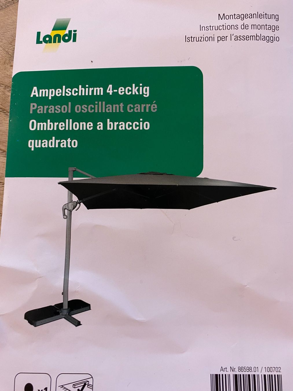 Ombrelloni: Sonnenschirm Ampelschirm 4-eckig 3x3m Neu – Nuovo (secondo la descrizione) da Hinteregg venduto da Mzolli