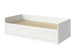 IKEA BRIMNES Tagesbettgestell 2 Schubladen, Weiss, 80x200cm