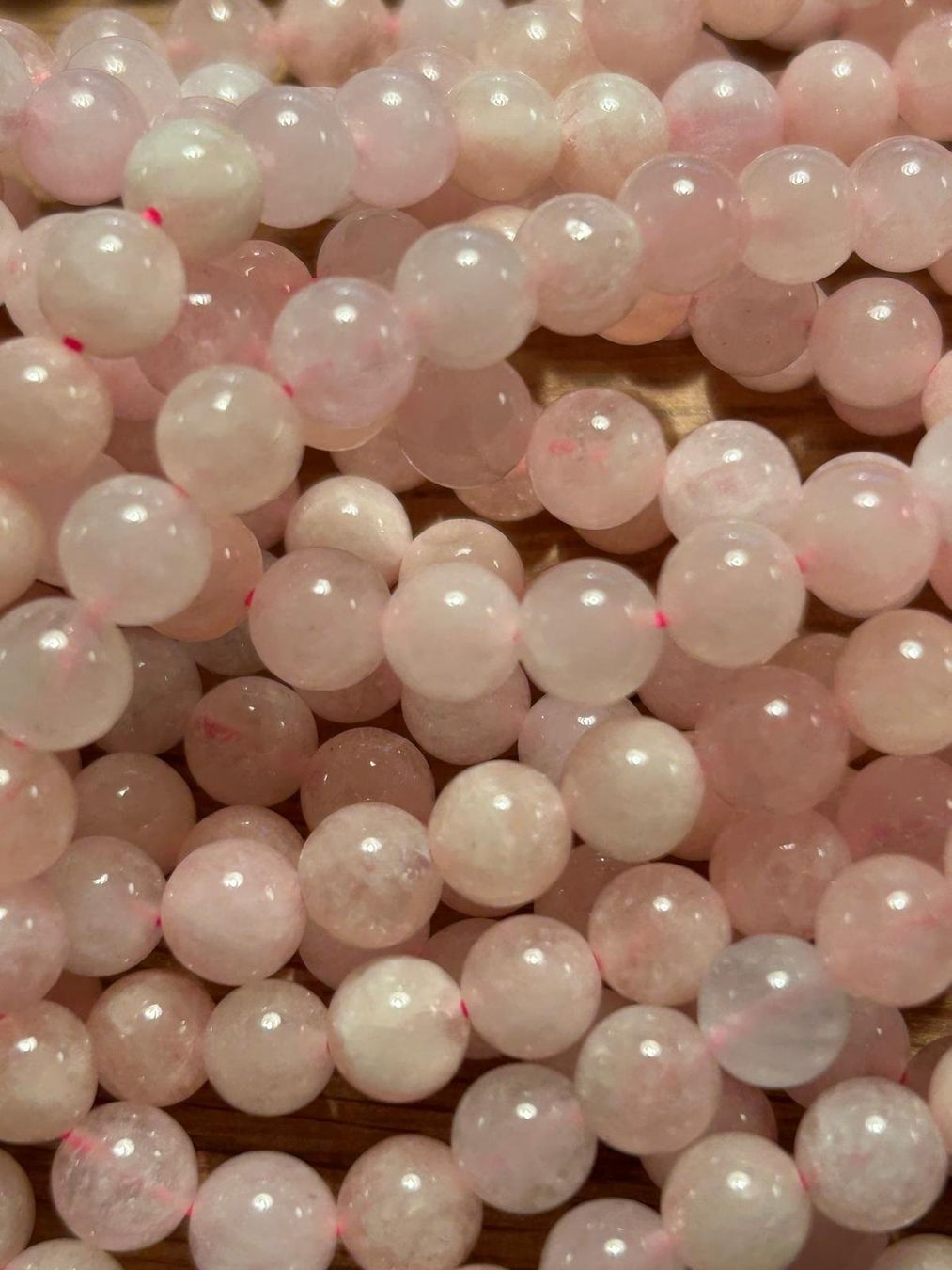 Minerali & Pietre curative: Strang echte pink Morganite Kugeln 6 mm – Nuovo e nell'imballaggio originale da Niederrohrdorf venduto da Ytobi 2